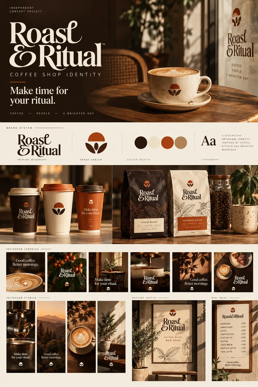 Roast & Ritual — Coffee shop identity concept presentation