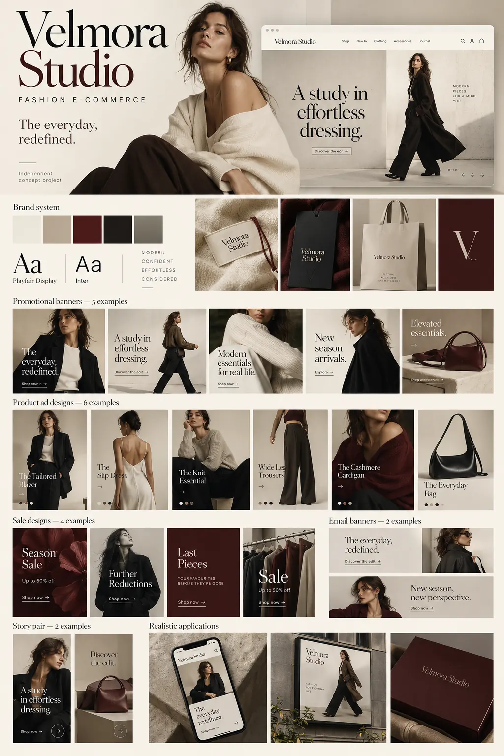 Velmora Studio — Fashion e-commerce concept presentation